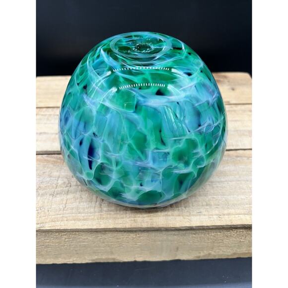 Wimberley Glassworks Art Glass Bowl Vase WGW Hand Blown 2005 Signed - Picture 10 of 10